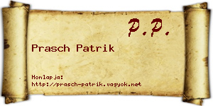 Prasch Patrik névjegykártya